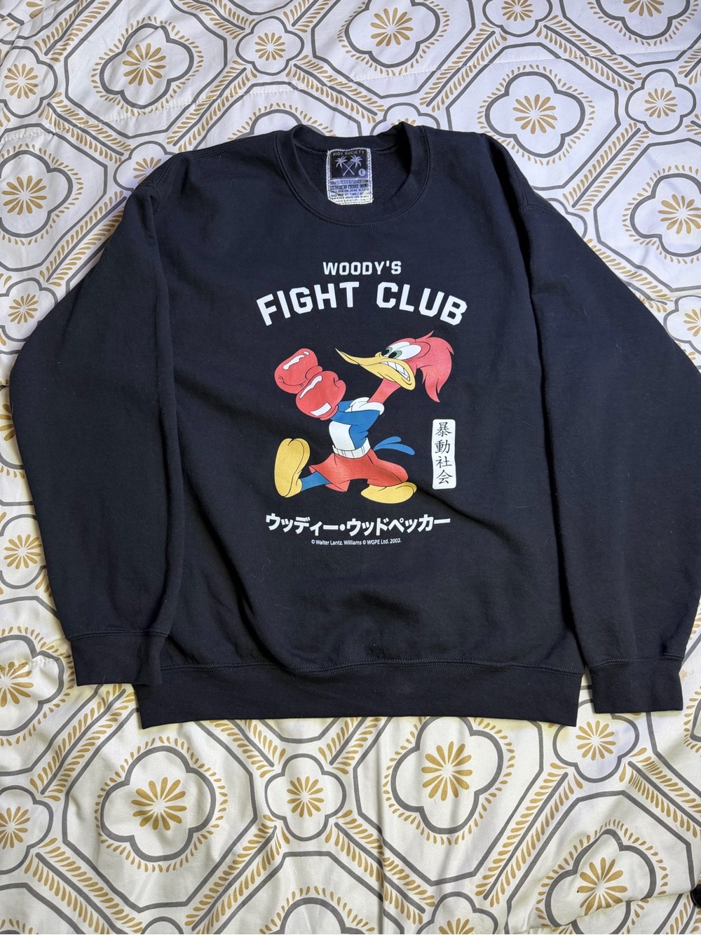 Riot Society Woody Woodpecker Fight Club Graphic Sweatshirt Large